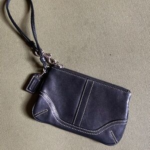Coach Wristlet— Black Leather
